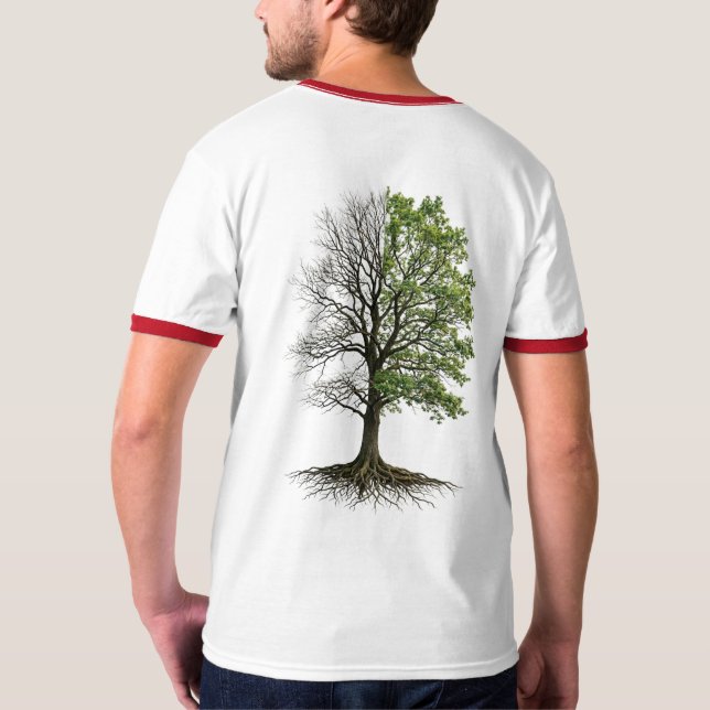 Camiseta Dual Nature Tree of Life Split Design (Verso)