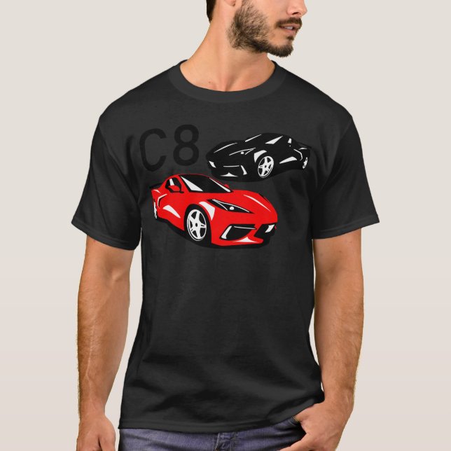Camiseta Dual sport cars with C8 vintage (Frente)