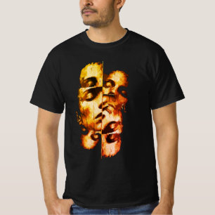 Camiseta Dualidade em Ouro – Retrato Moderno Abstrato