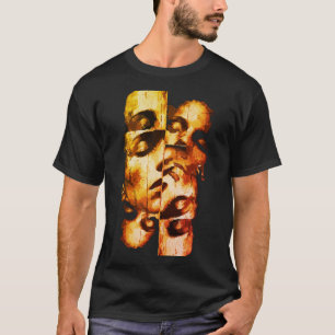 Camiseta Dualidade em Ouro – Retrato Moderno Abstrato