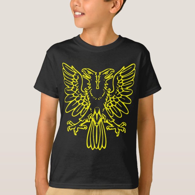 Camiseta Duas Águia de Cabeça - Amarelo (Frente)