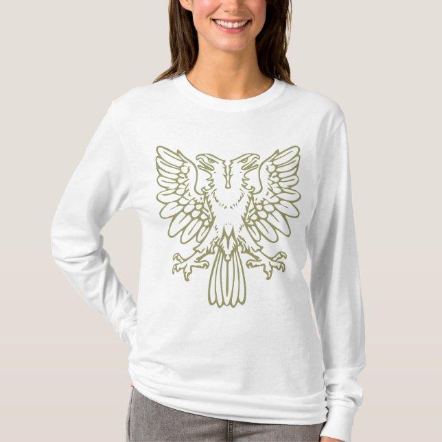 Camiseta Duas Águia de Cabeça - Khaki (Frente)