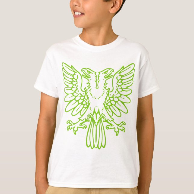Camiseta Duas Águia de Cabeça - Verde Marciano (Frente)