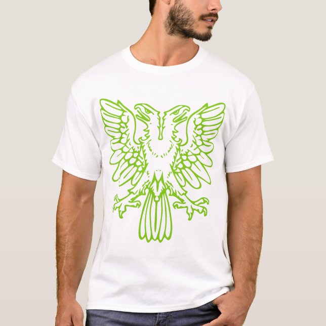 Camiseta Duas Águia de Cabeça - Verde Marciano (Frente)