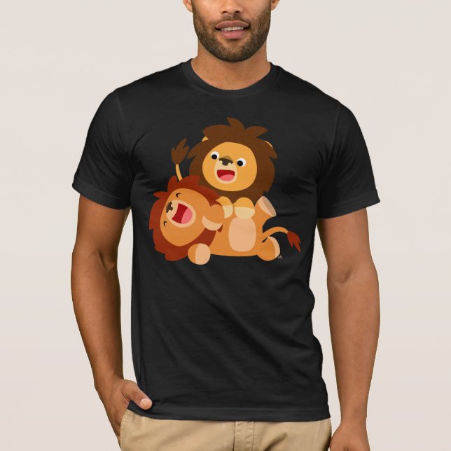 Camiseta Duas Belas Caricaturas Leões T-Shirt (Frente)