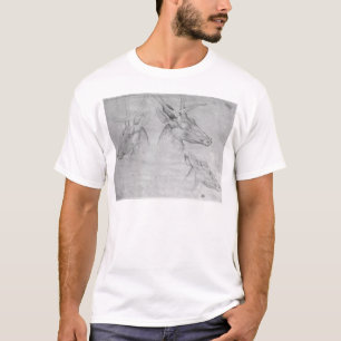 Camiseta Duas cabeças dos veados, uma cabeça de uma gama
