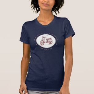 Camiseta duas caras e um patinete movendo co. front somente
