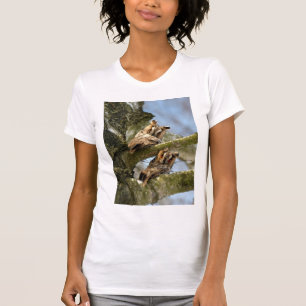 Camiseta Duas Corujas nos Bosques, pássaros, vida selvagem
