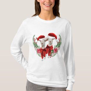 Camiseta Duas crianças bonitas de Natal Saanen Goat em Wre