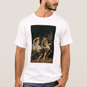 Camiseta Duas crianças que comem um melão e as uvas,