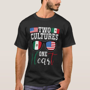 Camiseta Duas Culturas Um Coração Mexicano EUA México Indep