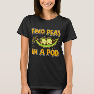 Camiseta Duas ervilhas bonitas e engraçadas em um pote Com