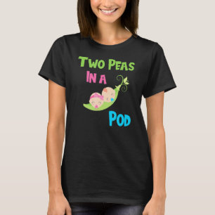 Camiseta Duas Ervilhas Em Um Bebê De Pod Meninas Gêmeas Fra