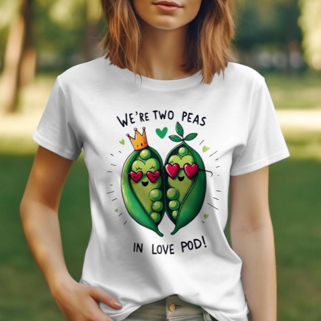 Camiseta Duas ervilhas em um Namorados adorável (Criador carregado)