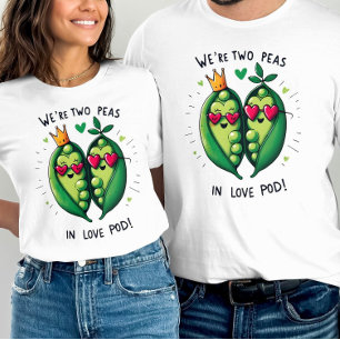Camiseta Duas ervilhas em um Namorados adorável