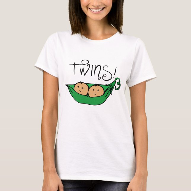 Camiseta Duas ervilhas no vagem que espera o t-shirt da (Frente)