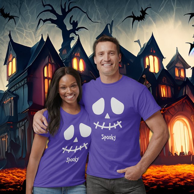 Camiseta Duas faces brancas assustadoras, frente e verso do (Criador carregado)