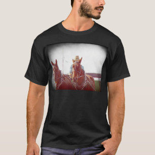 Camiseta Duas Faux Vintage da Equipe de Amish Cavalo