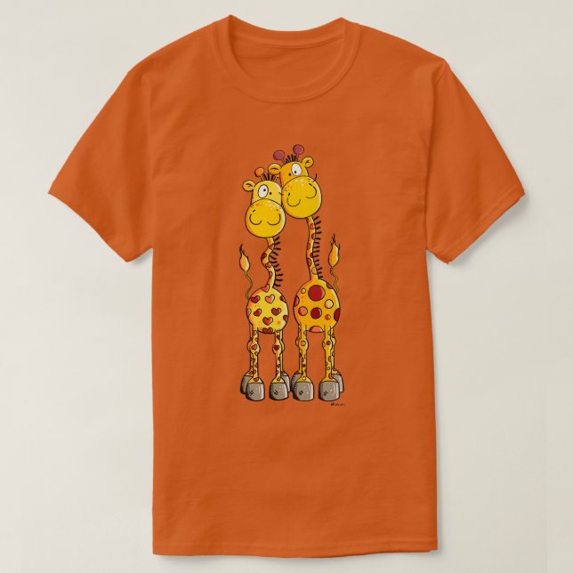 Camiseta Duas girafas adoráveis (Frente do Design)
