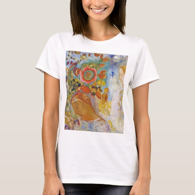 Camiseta Duas jovens entre as flores, Redon (Frente)