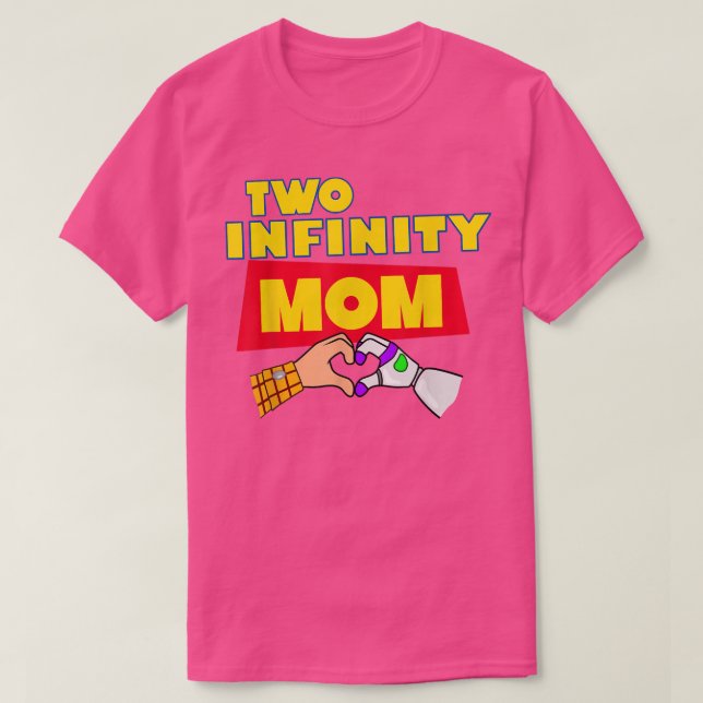 Camiseta Duas Mães Infinitas Da Família De segundos anivers (Frente do Design)