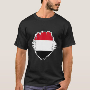 Camiseta Duas Mãos Abrindo Bandeira Iêmen Tórax Iemenita Fl