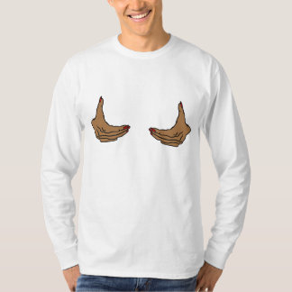 Camiseta Duas mãos de mulher negra de desenho animado segur