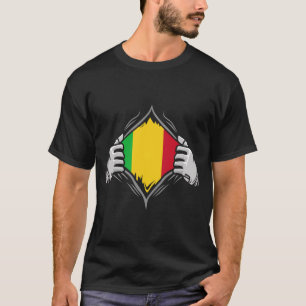 Camiseta Duas Mãos Ripando Bandeira Reveladora do Mali