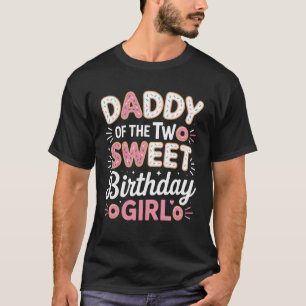 Camiseta Duas Meninas de Aniversário Doce Pai Festa de Donu