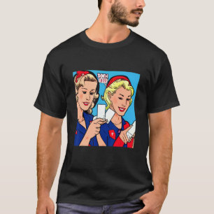 Camiseta Duas Mulheres Trendam Bonito Doce e Legal Incomum