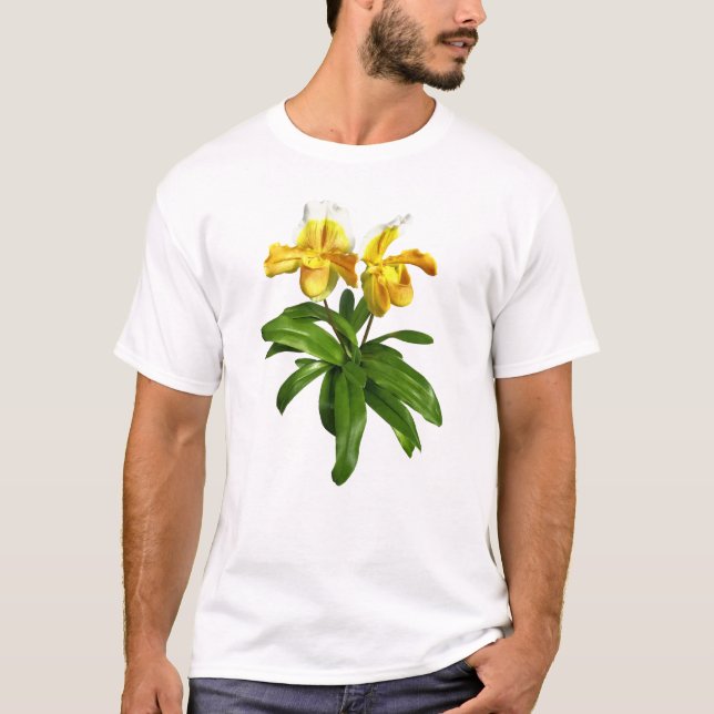 Camiseta Duas orquídeas amarelas de senhora deslizador (Frente)