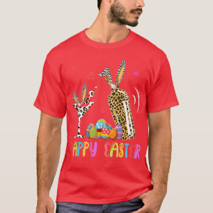 Camiseta Duas Páscoas De Bartender Ferramentas Bunny Leopar
