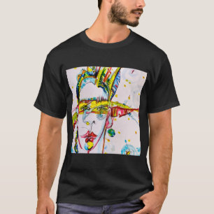 Camiseta "Duas Penas Vermelhas" Nativa Americana