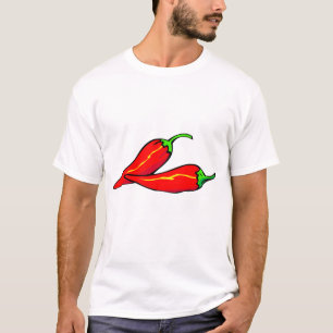 Camiseta Duas pimentas de pimentão vermelho no lado