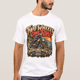 Camiseta Duas Rodas Uma Estrada Vintage Cafe Racer