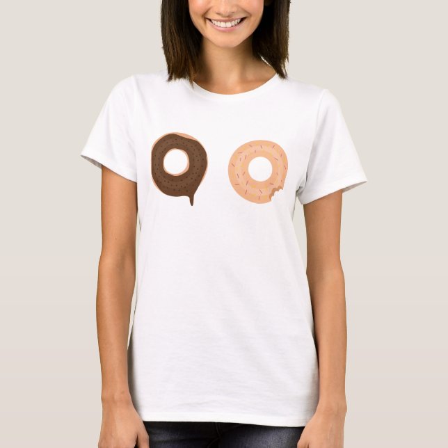 Camiseta Duas rosquinhas bonitas e engraçadas design (Frente)