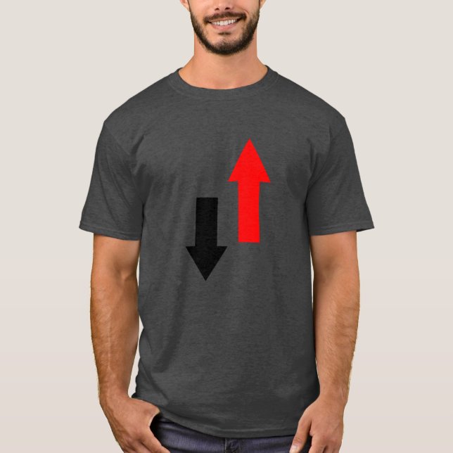 Camiseta Duas setas vermelhas pretas apontando para cima na (Frente)
