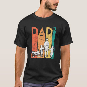 Camiseta Duas Vezes Pai Motocicleta Pai Pai 2 Filhos Pai
