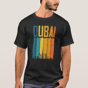 Camiseta Dubai Emirados Árabes Retro Vintage Sunset Skyline