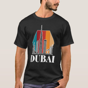 Camiseta Dubai Retro Skyline Burj Khalifa Emira Árabe Unida