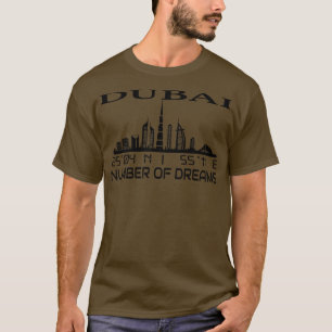 Camiseta Dubai Skyline GPS Coordena o Capital Uae 3