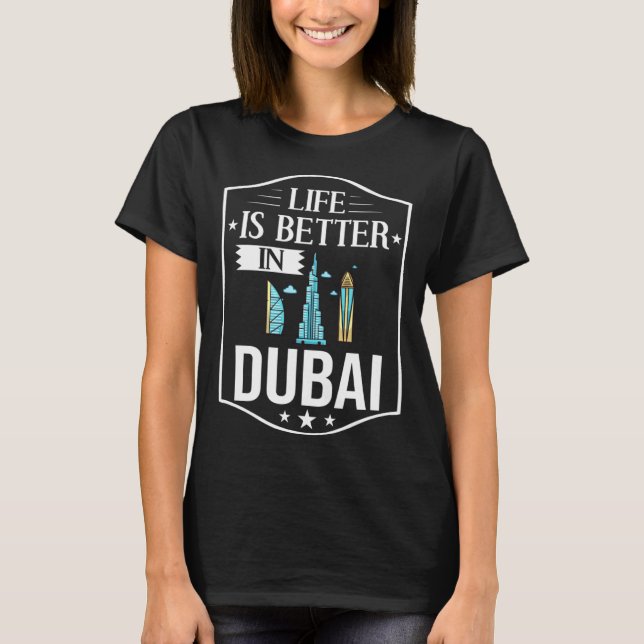 Camiseta Dubai United Arab Emirates Uae City Skyline Map Tr (Frente)