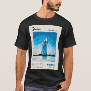 Camiseta Dubai Vintage Watercolor Viagem