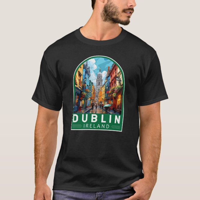 Camiseta Dublin Ireland Viagem Art Vintage (Frente)