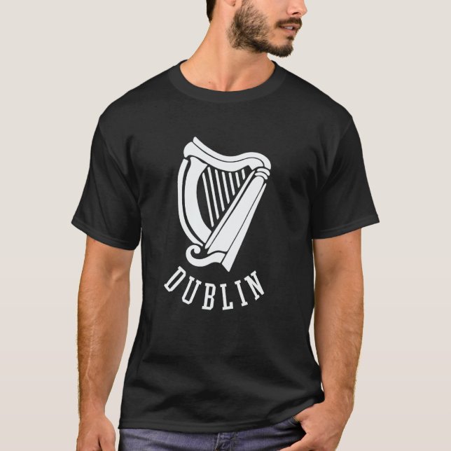 Camiseta Dublin Irish Celtic Harp s Medieval s Emblem of Du (Frente)