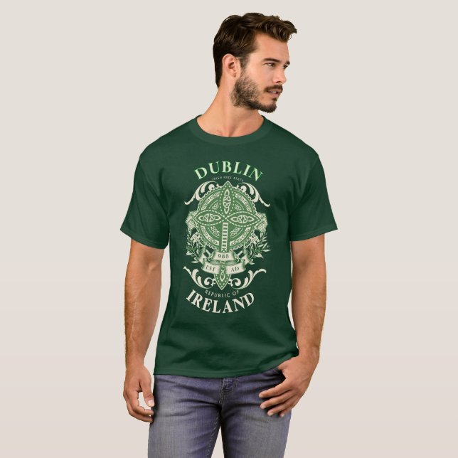 Camiseta Dublin Irlanda Cruz Celta Celta (Frente Completa)