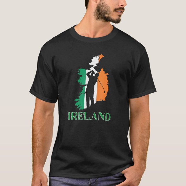 Camiseta Dublin Irlanda Roots Flag Colour Irish Golfer Golf (Frente)