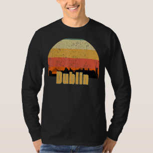 Camiseta Dublin Irlanda Skyline Silhouette Sunset I Love Du