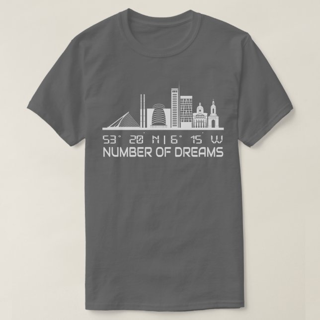 Camiseta Dublin Skyline GPS Coordena a cidade de Dream (Frente do Design)
