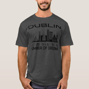 Camiseta Dublin Skyline GPS Coordena a Cidade dos Sonhos 3